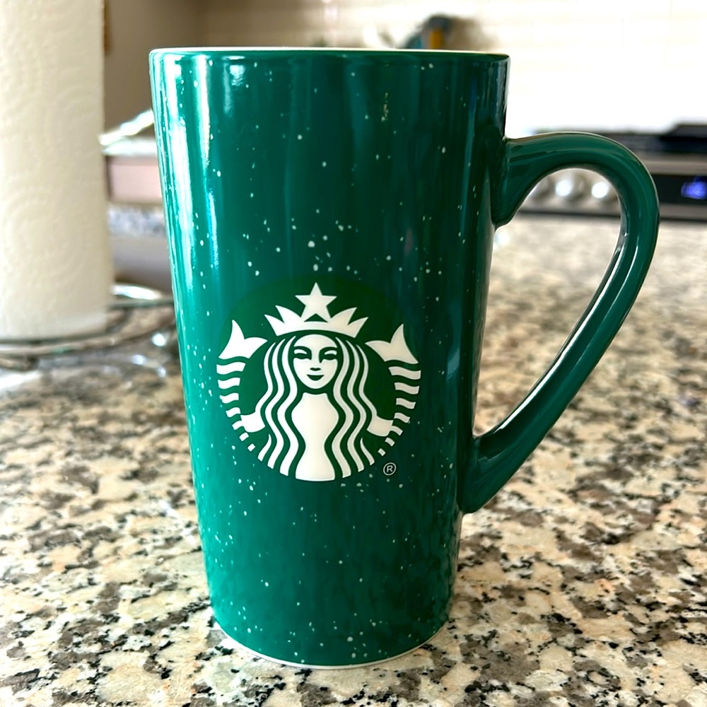 Starbucks 2020 speckled green Christmas Logo tall mug cup 16 oz Micro Dish Safe
